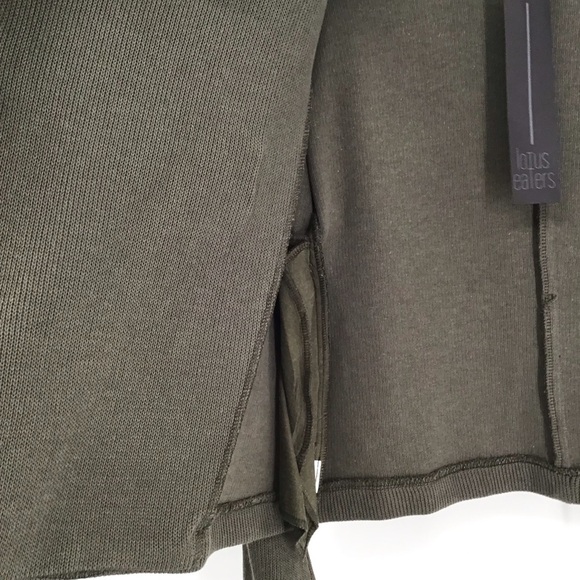 Lotus Eaters Asymmetrical Zip Sweater Jacket Business Casual Green NWT Size S - Picture 7 of 8